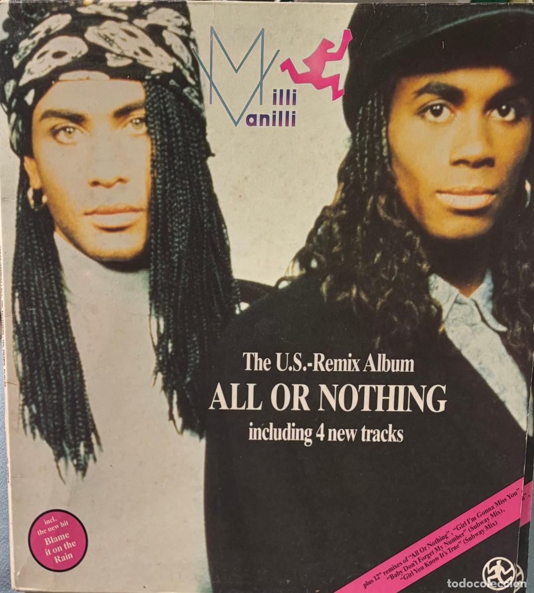 Discos de vinilo: LP MILLI VANILLI-ALL OR NOTHING (THE U.S- REMIX ALBUM). LP-GEXT-844 ,4