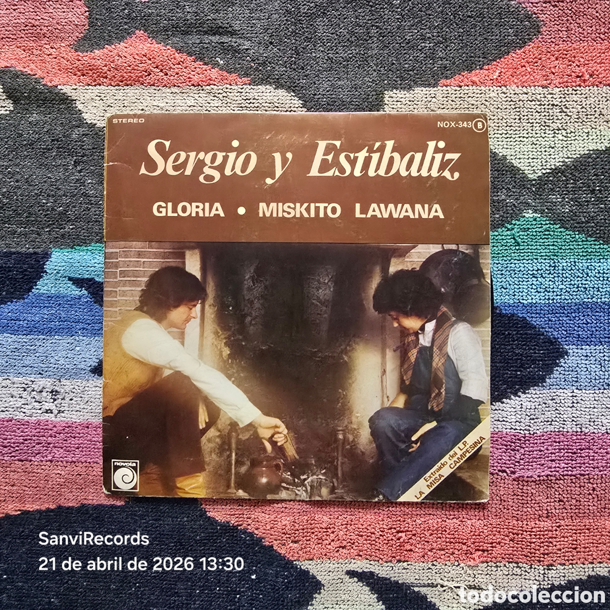 Discos de vinilo: [SINGLE] SERGIO Y EST&Iacute;BALIZ: GLORIA - MISKITO LAWANA (NOVOLA) (1979)