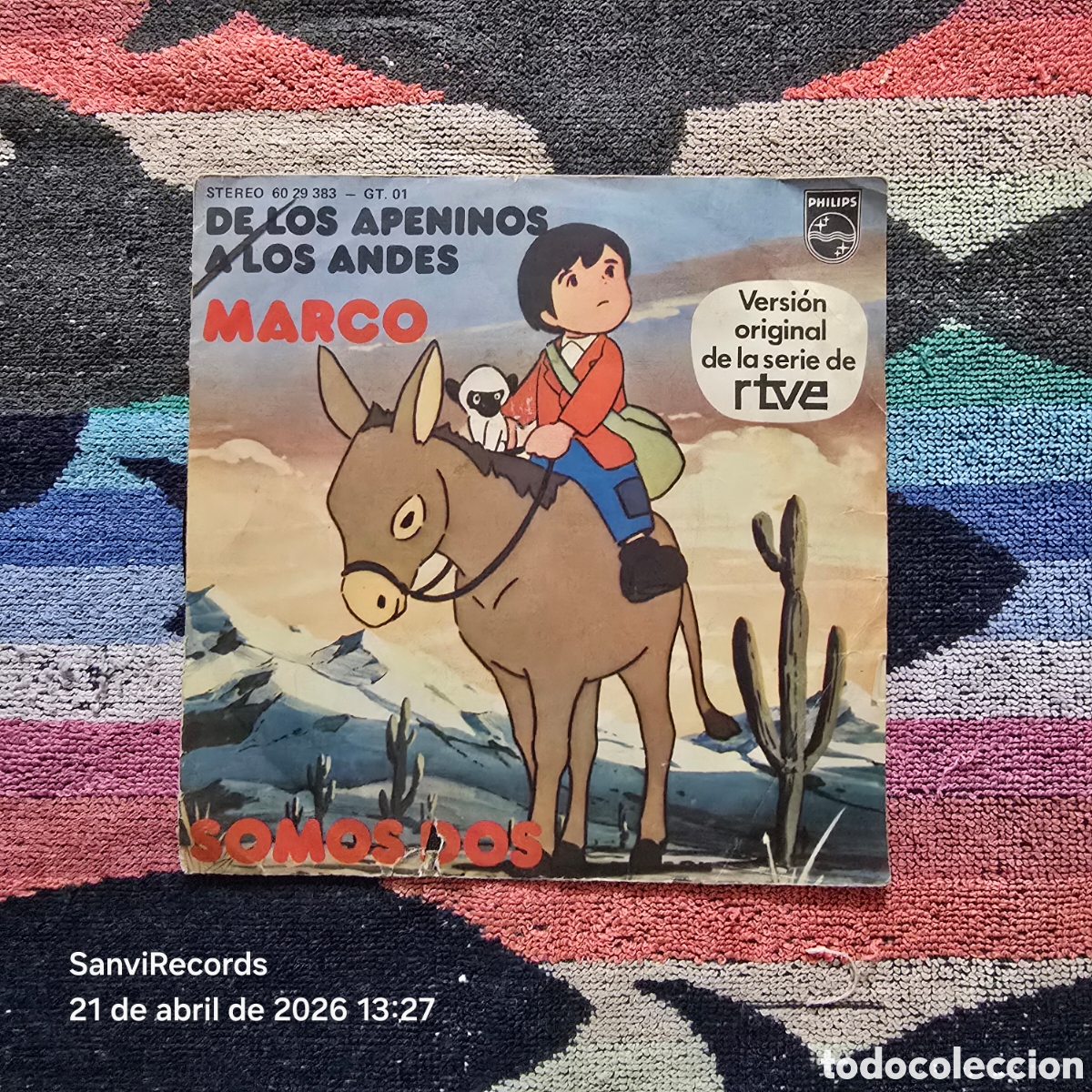 Discos de vinilo: [SINGLE] DE LOS APENINOS A LOS ANDES: MARCO - SOMOS DOS (PHILIPS) (1976)