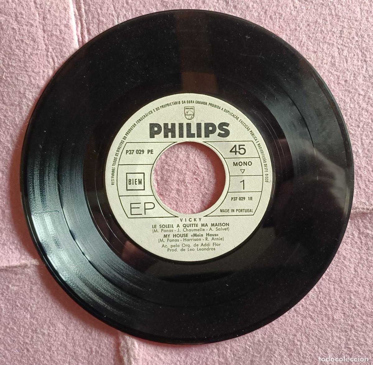 Discos de vinilo: 7&rdquo; VICKY - La Fille Qui T'Aime - Philips P37 029 - PORTUGAL - PROMO WHITE LABEL - EP (GENERIC/EX)