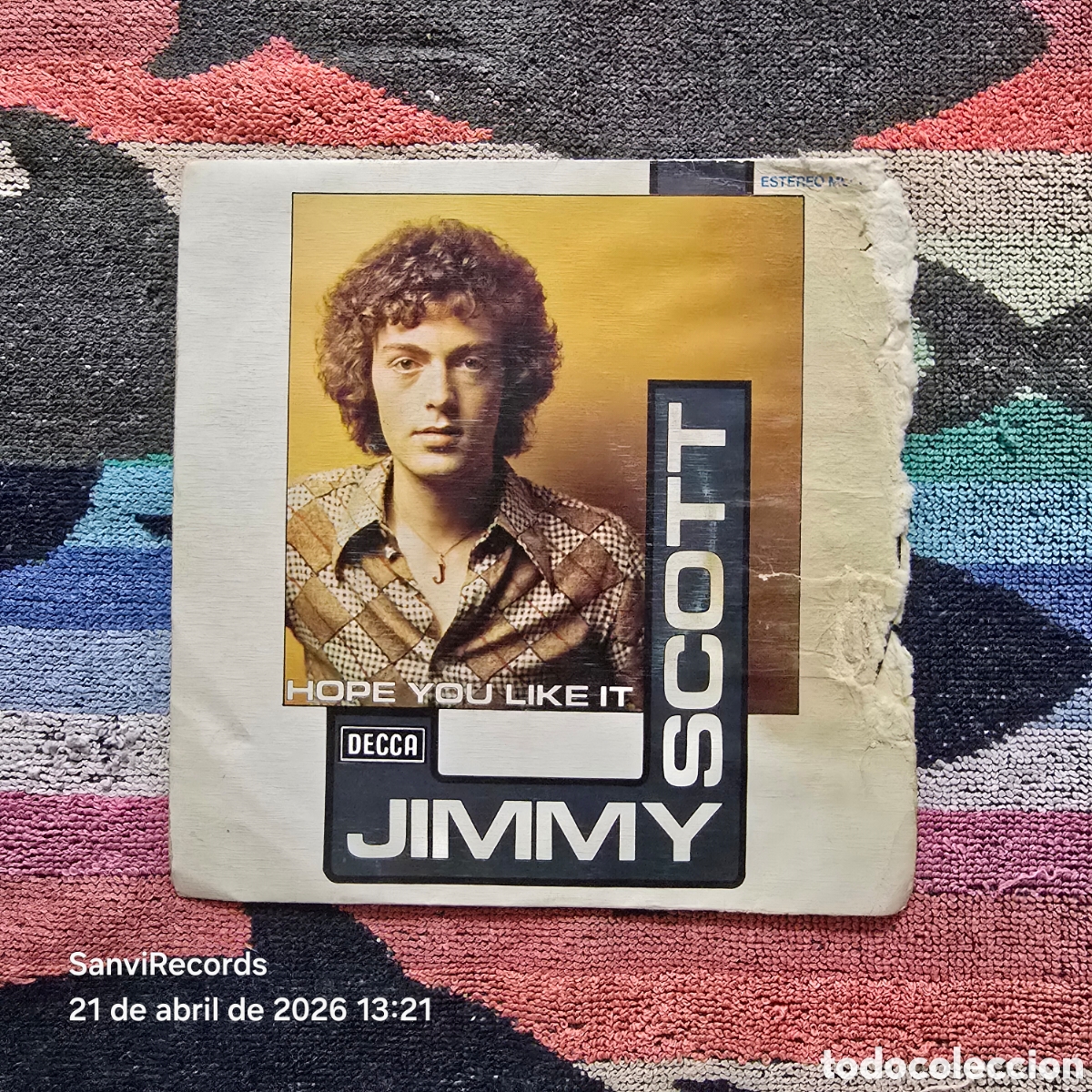 Discos de vinilo: [SINGLE] JIMMY SCOTT: HOPE YOU LIKE IT - I WE ALL NEED A HERO (DECCA) (1976)