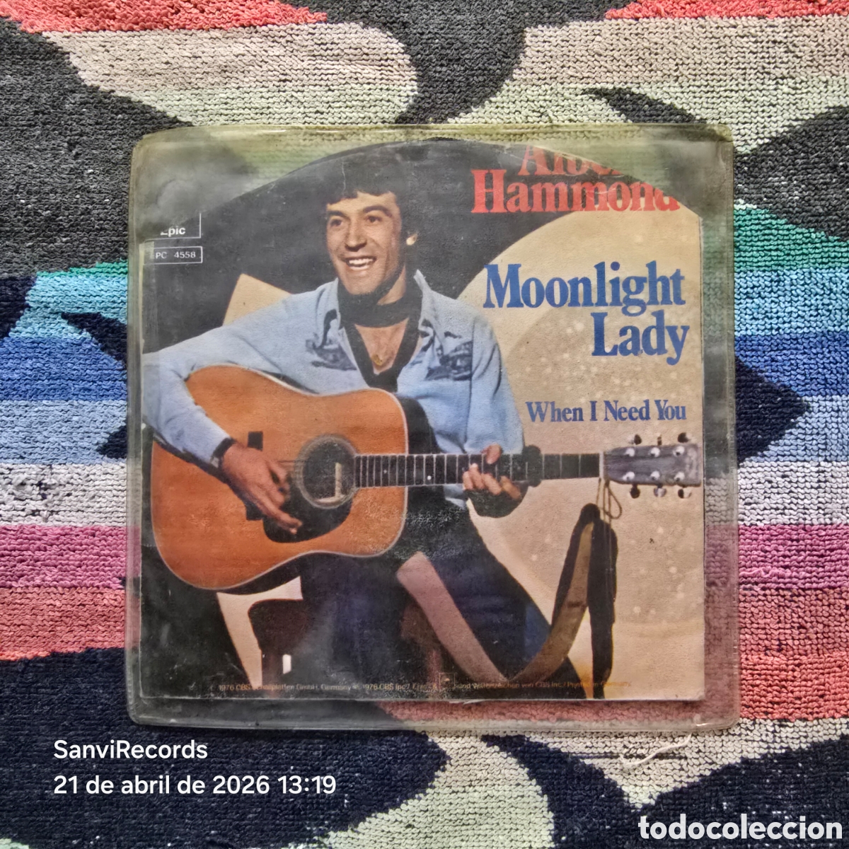 Discos de vinilo: [SINGLE] ALBERT HAMMOND: MOONLIGHT LADY - WHEN I NEED YOU (EPIC) (1976)