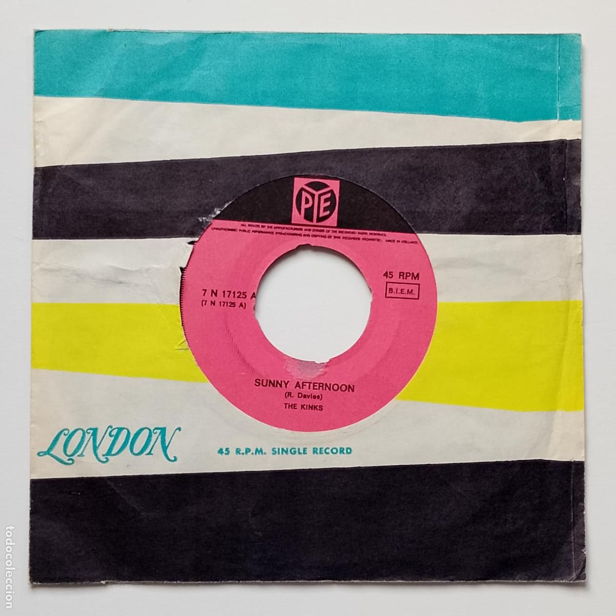 Discos de vinilo: The Kinks-Sunny Afternoon/I'm Not Like Everybody Else (7'' Pye 1966) prod. Shel Talmy. Face To Face