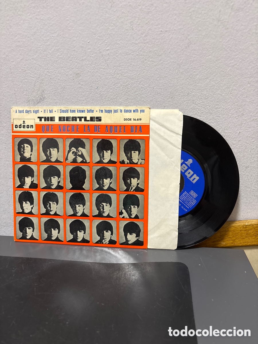 Discos de vinilo: ANTIGUO EP THE BEATLES QUE NOCHE LA DE AQUEL D&Iacute;A ORIGINAL