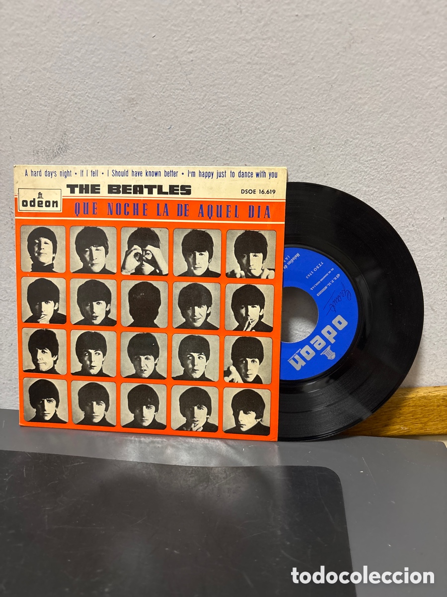 Discos de vinilo: ANTIGUO EP THE BEATLES QUE NOCHE LA DE AQUEL D&Iacute;A ORIGINAL