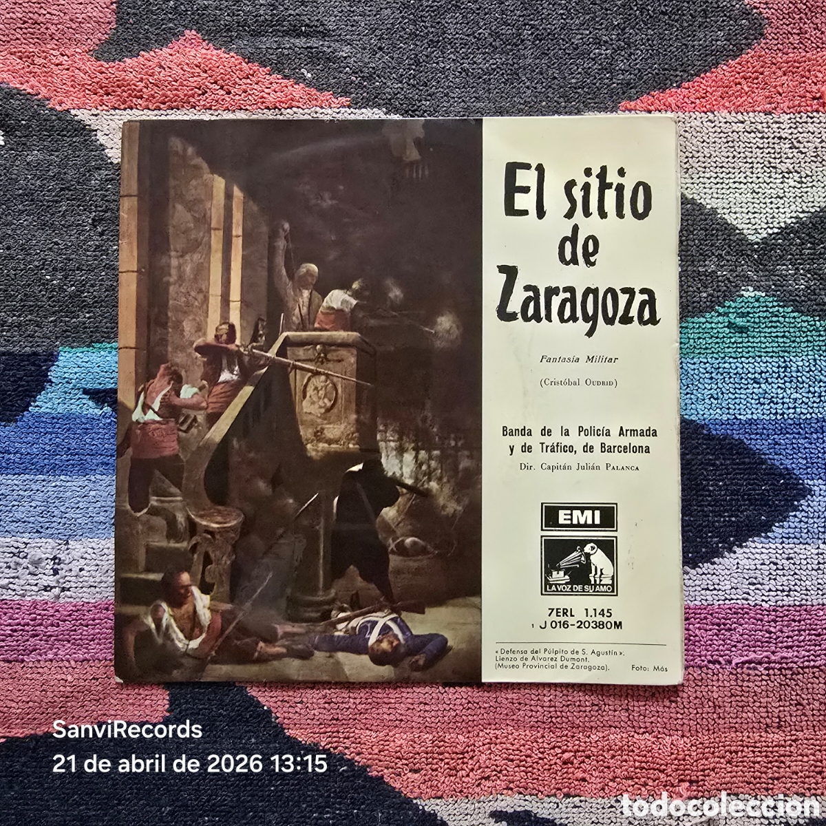 Discos de vinilo: [EP] BANDA DE LA POLICIA DE BARCELONA: EL SITIO DE ZARAGOZA (LA VOZ DE SU AMO) (1958)