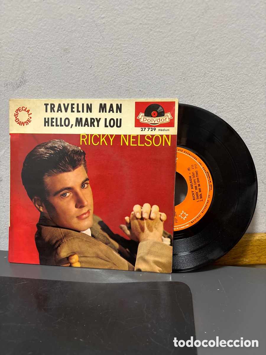 Discos de vinilo: ANTIGUO EP RICKY NELSON TRAVELIN MAN HELLO, MARY YOU ORIGINAL