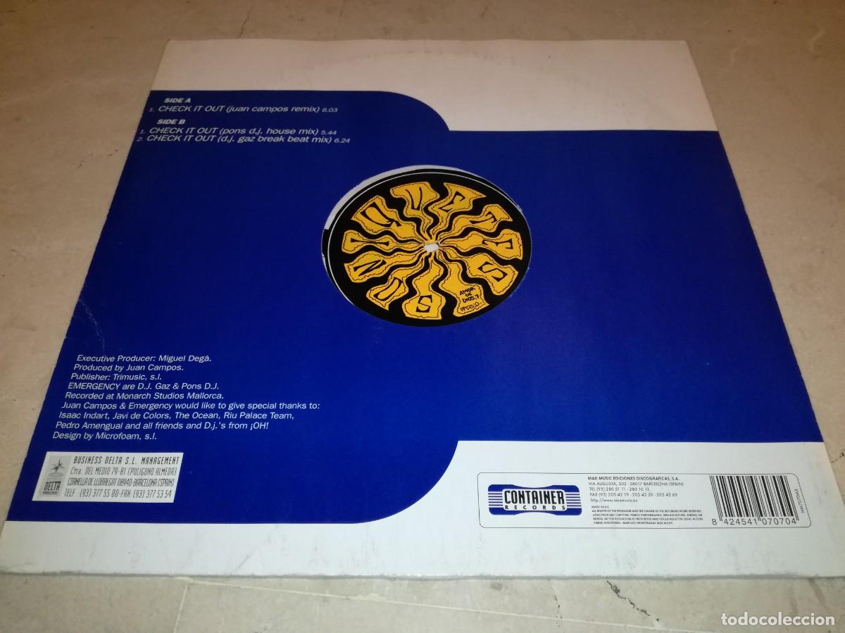 Discos de vinilo: EMERGENCY-CHECK IT OUT-ORIGINAL 1998 - Foto 2