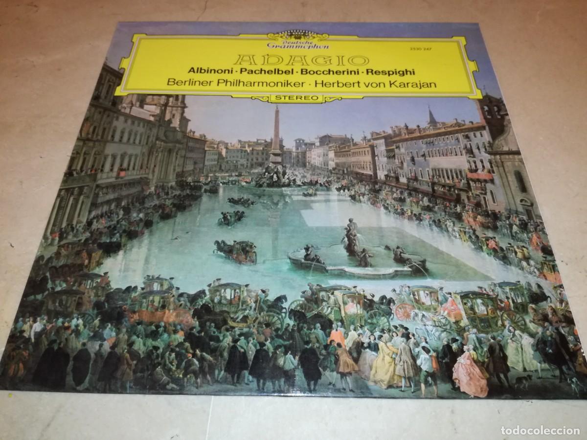 Discos de vinilo: ADAGIO-ALBINONI-HERBERT VON KARAJAN-EDICI&Oacute;N ESPA&Ntilde;OLA-EN EXCELENTE ESTADO