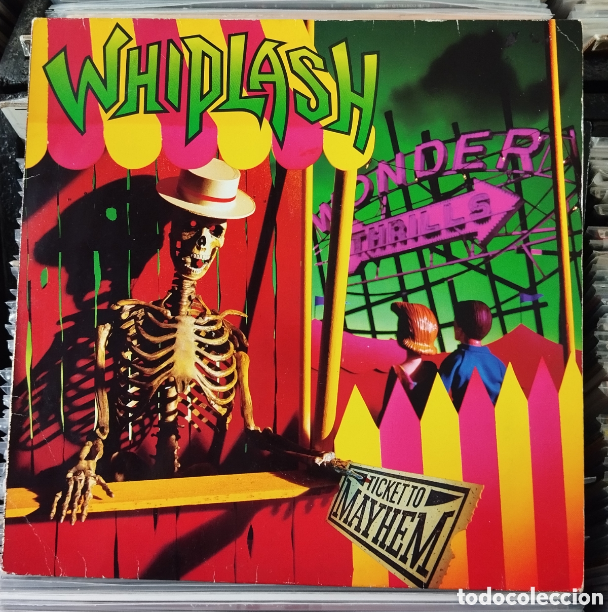 Discos de vinilo: Whiplash - Ticket To Mayhem (Roadrunner Records, Europe. 1987) LP