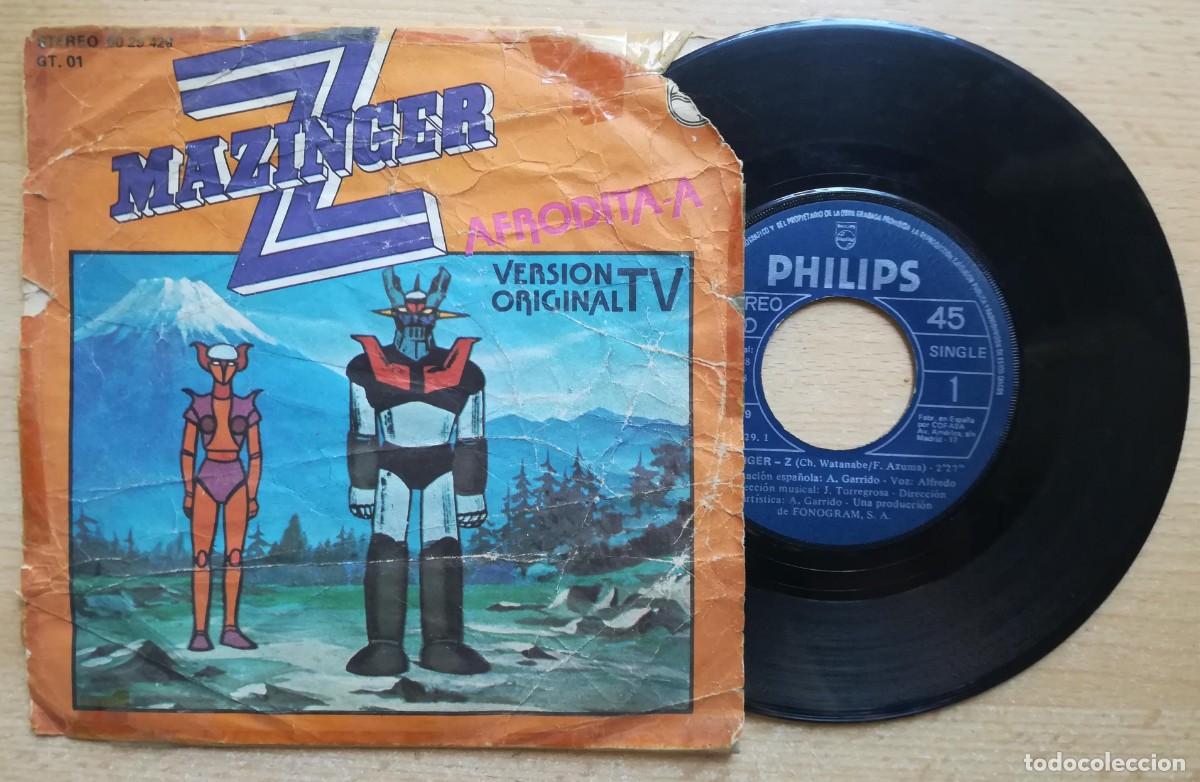 Discos de vinilo: Single Mazinger Z y Afrodita A. En espa&ntilde;ol. Original 1978