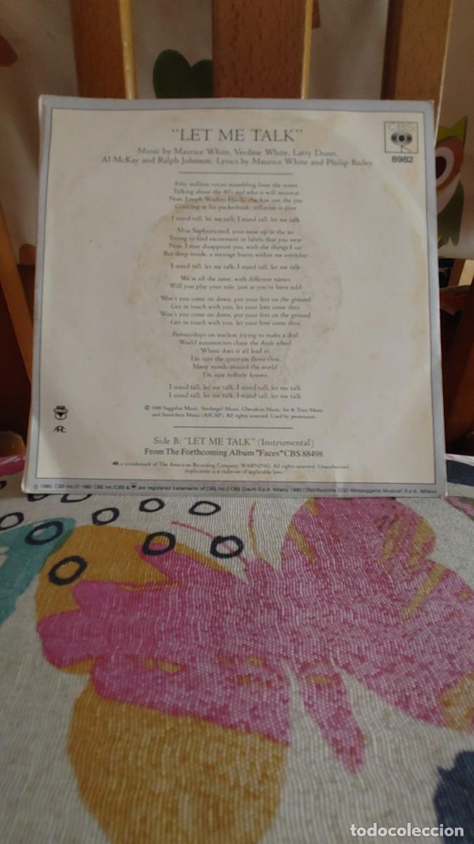 Discos de vinilo: EARTH WIND & FIRE-SINGLE LET ME TALK - Foto 2