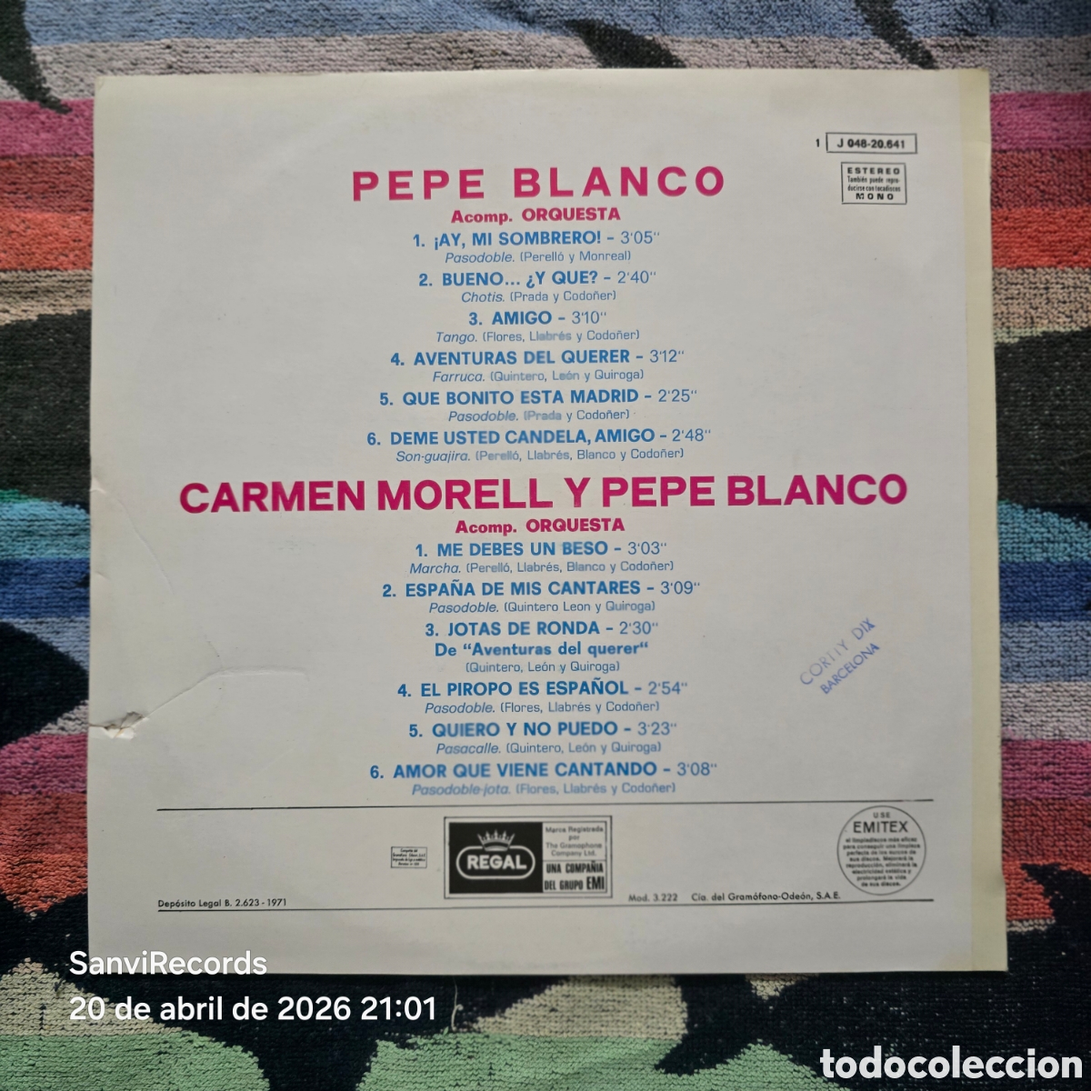 Discos de vinilo: [LP] CARMEN MORELL Y PEPE BLANCO (EMI) (1971) - Foto 4