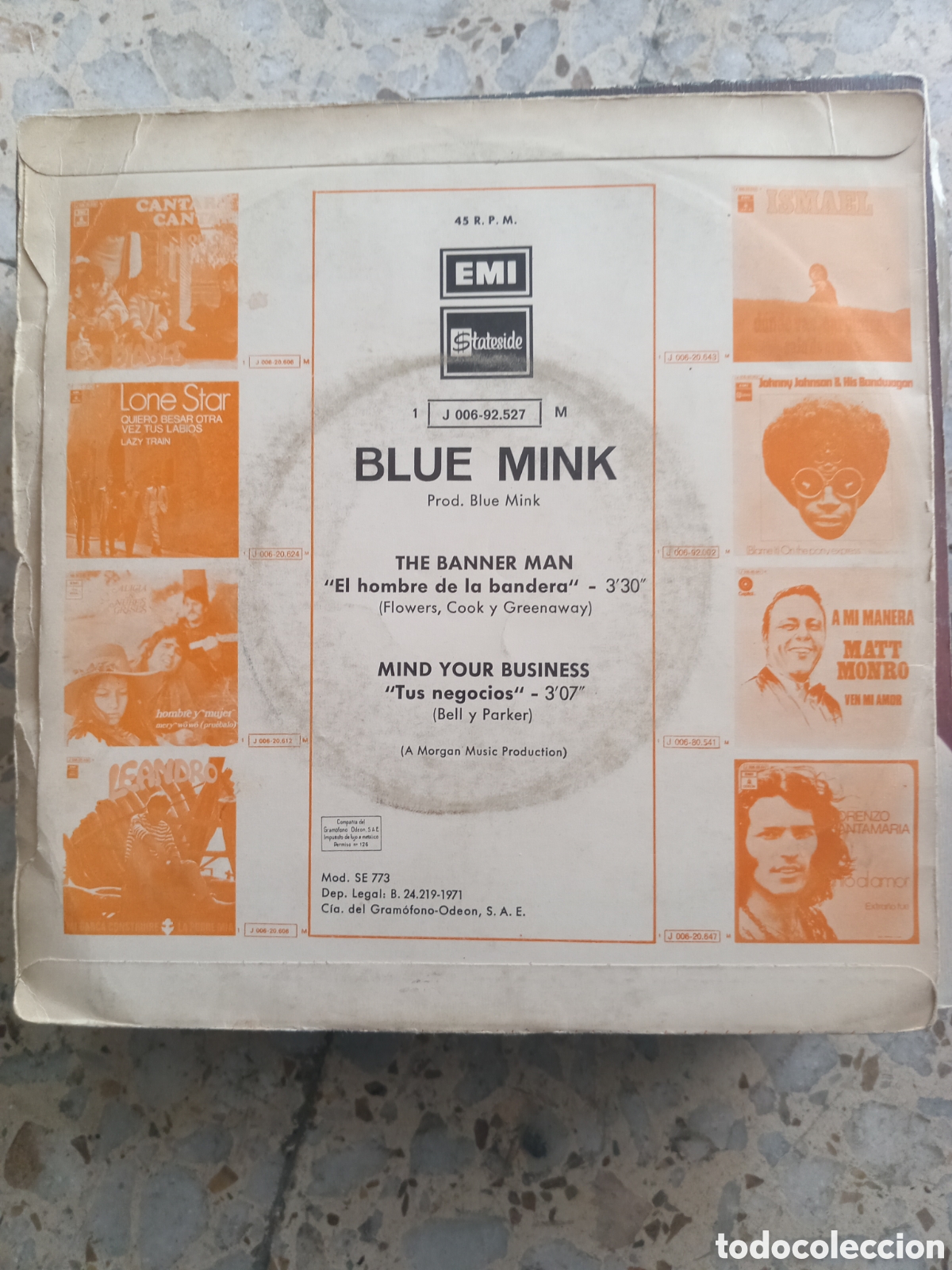 Discos de vinilo: SGL BLUE MINK THE BANNER MAN 1971 - Foto 2