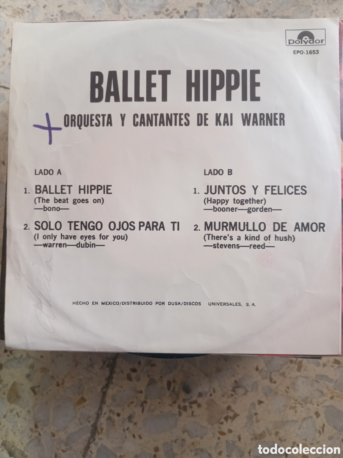 Discos de vinilo: EP KAI WARNER BALLET HIPPIE 1969 MEXICO - Foto 2