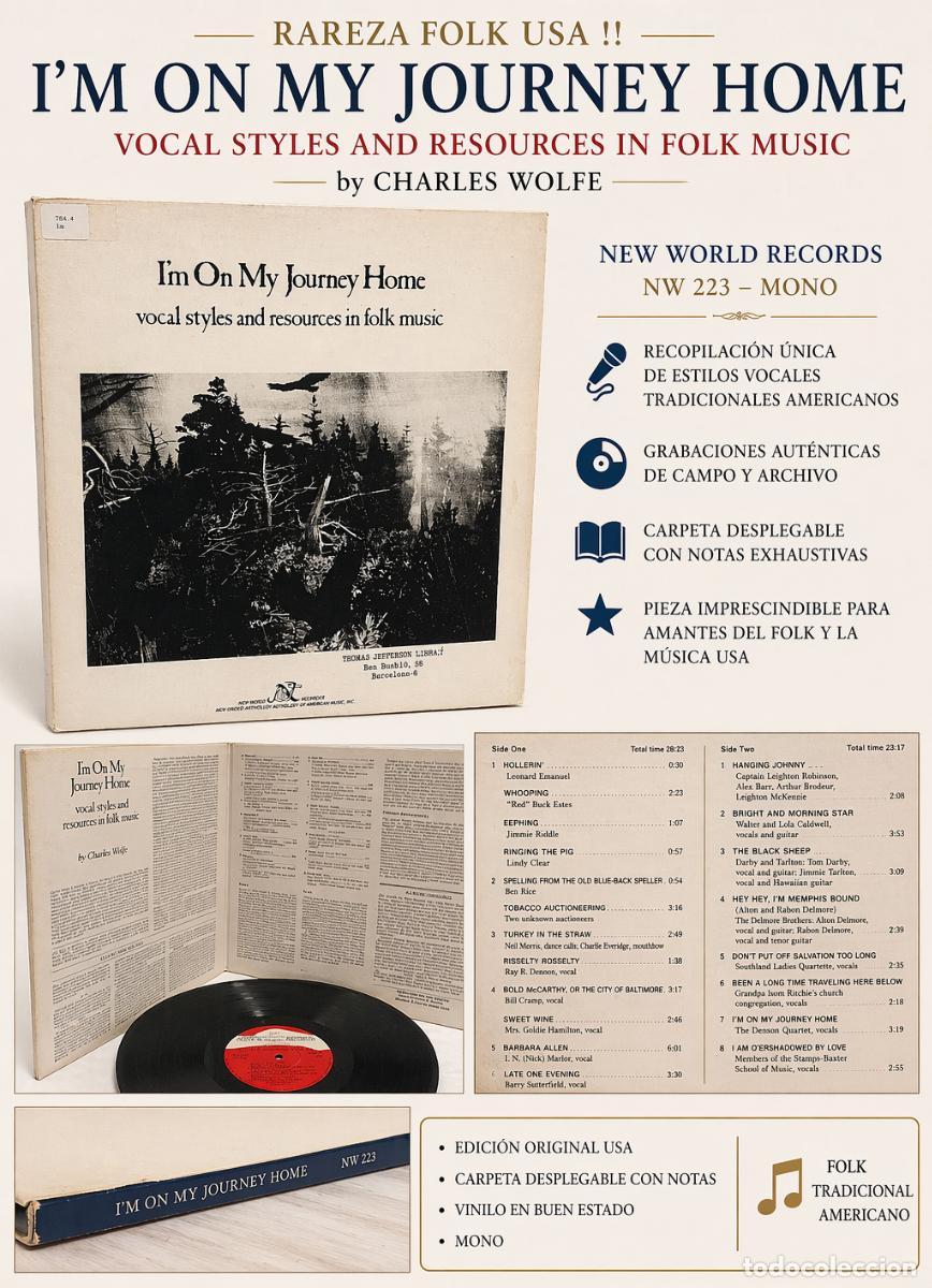 Discos de vinilo: RAREZA FOLK USA !! I&rsquo;M ON MY JOURNEY HOME &ndash; LP GATEFOLD-NWR &ndash; VOCAL STYLES & RESOURCES****