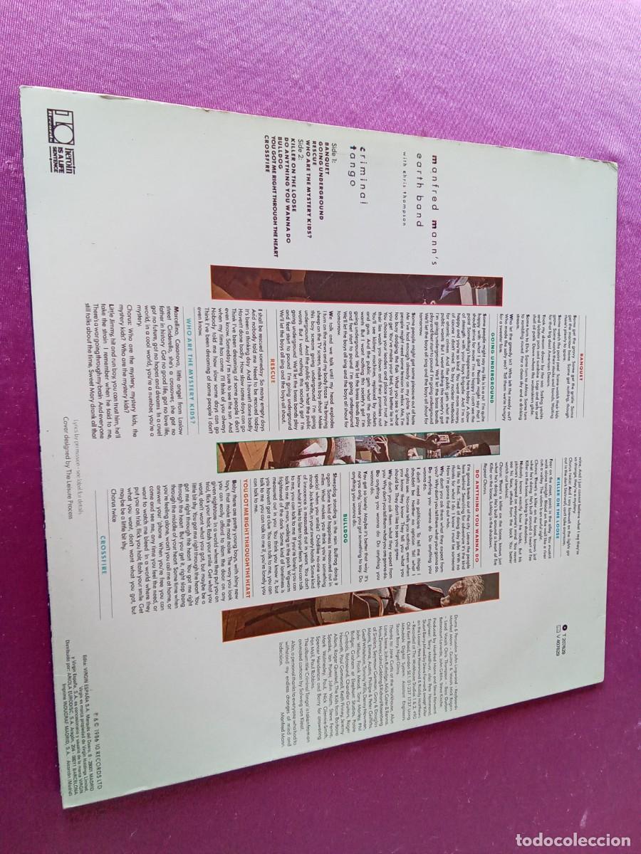 Discos de vinilo: MANFRED MANN CRIMINAL TANGO 1986 LP L31 3 - Foto 3
