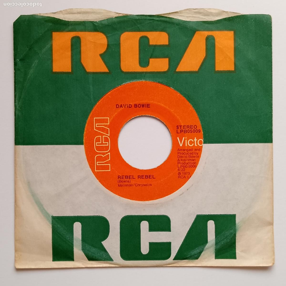 Discos de vinilo: David Bowie-Rebel Rebel/Queen Bitch (7&rdquo; Single RCA Victor 1974) Diamond Dogs. Glam, Lou Reed...