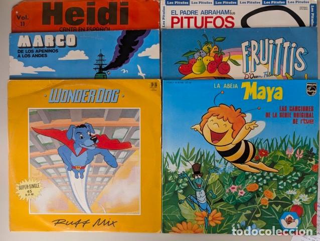 Discos de vinilo: L1260-L1261-L1262-L1263-L1264-L1265 LOTE 6 LP VINILO - PITUFOS, FRUITTIS, MAYA...