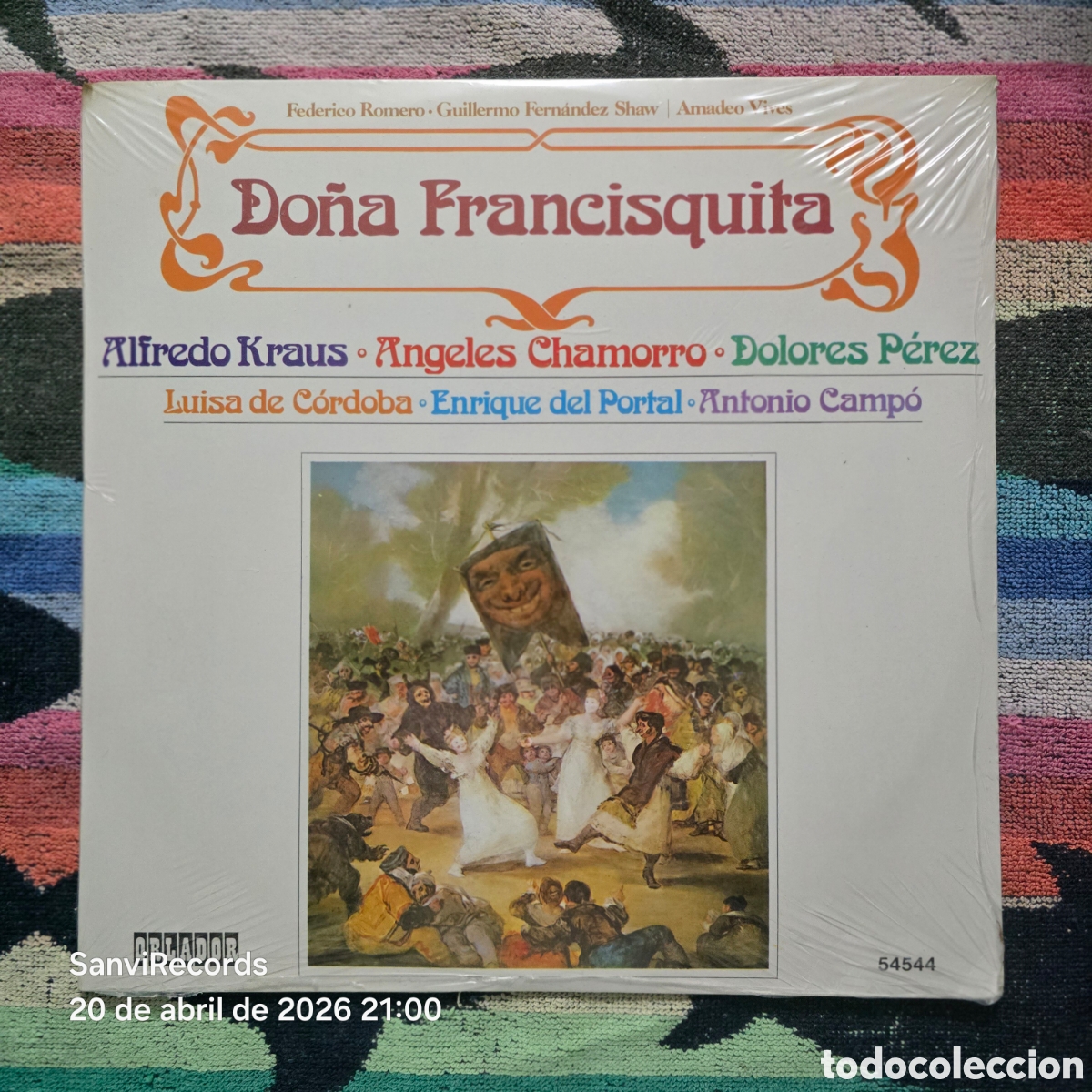 Discos de vinilo: [LP] ALFREDO KRAUS - &Aacute;NGELES CHAMORRO...: DO&Ntilde;A FRANCISQUITA (ORLADOR) (1974)