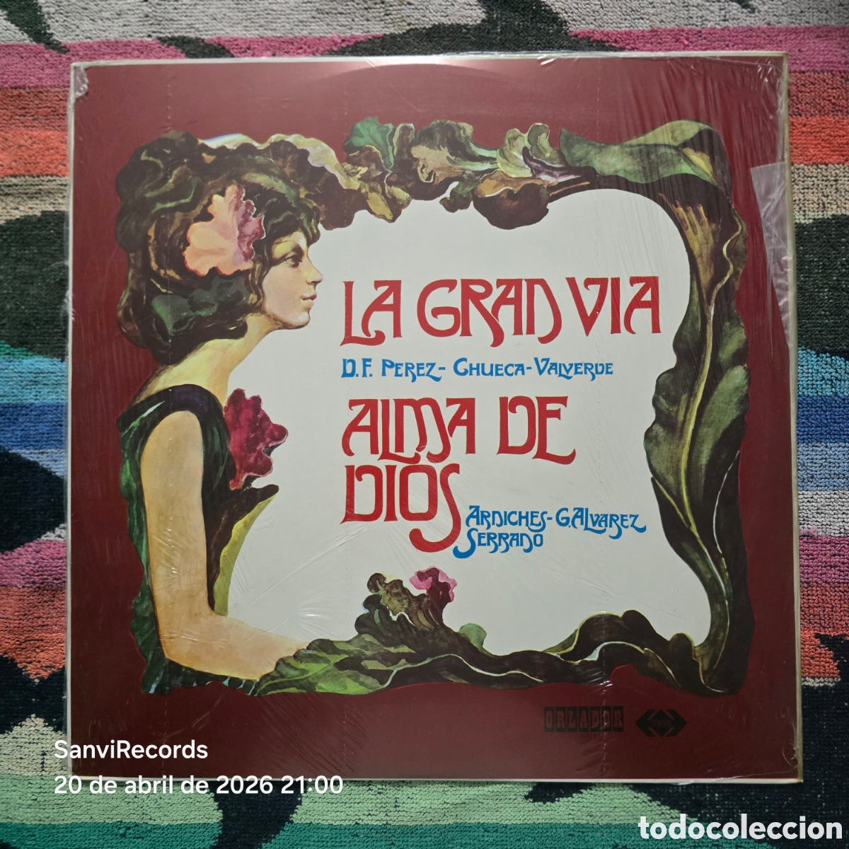 Discos de vinilo: [LP] D.F. P&Eacute;REZ - CHUECA - VALVERDE, ARNICHES...: LA GRAN VIA - ALMA DE DIOS (ORLADOR) (1974)
