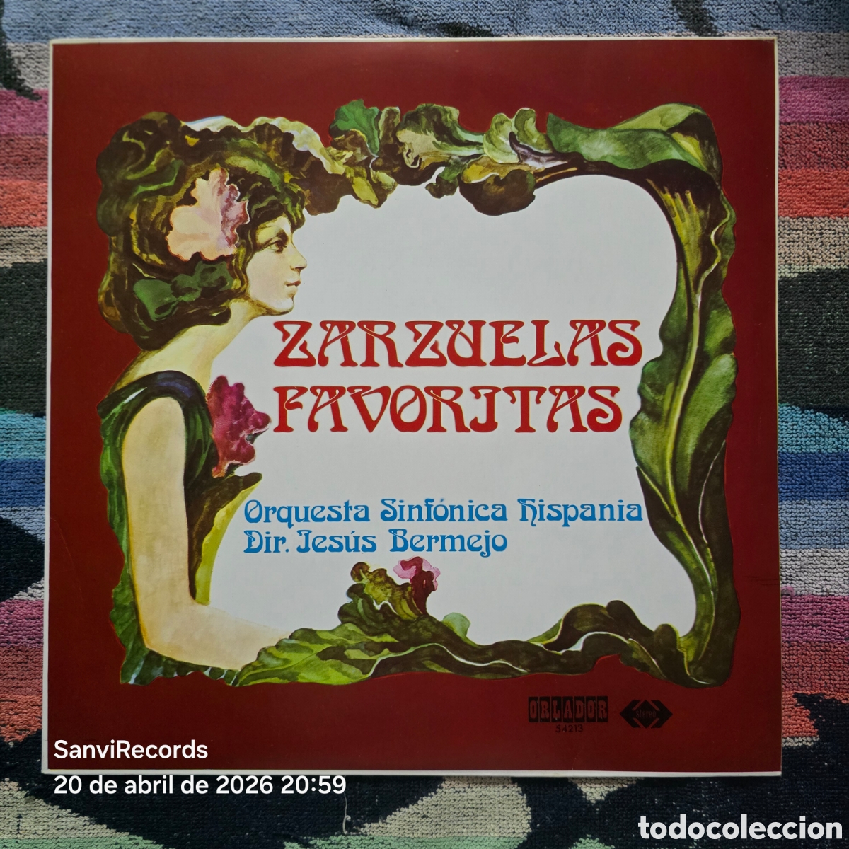 Discos de vinilo: [LP] ORQUESTA SINF&Oacute;NICA HISPANIA, DIR. JES&Uacute;S BERMEJO: ZARZUELAS FAVORITAS (ORLADOR) (1974)