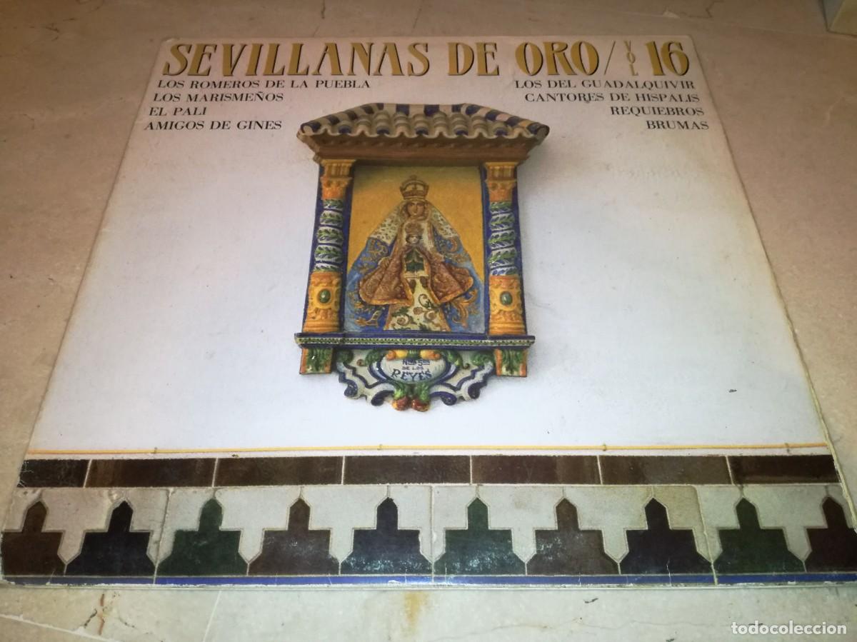 Discos de vinilo: SEVILLANAS DE ORO-VOL. 16-DOBLE LP-LOS ROMEROS DE LA PUEBLA, EL PALI, CANTORES DE HISPALIS