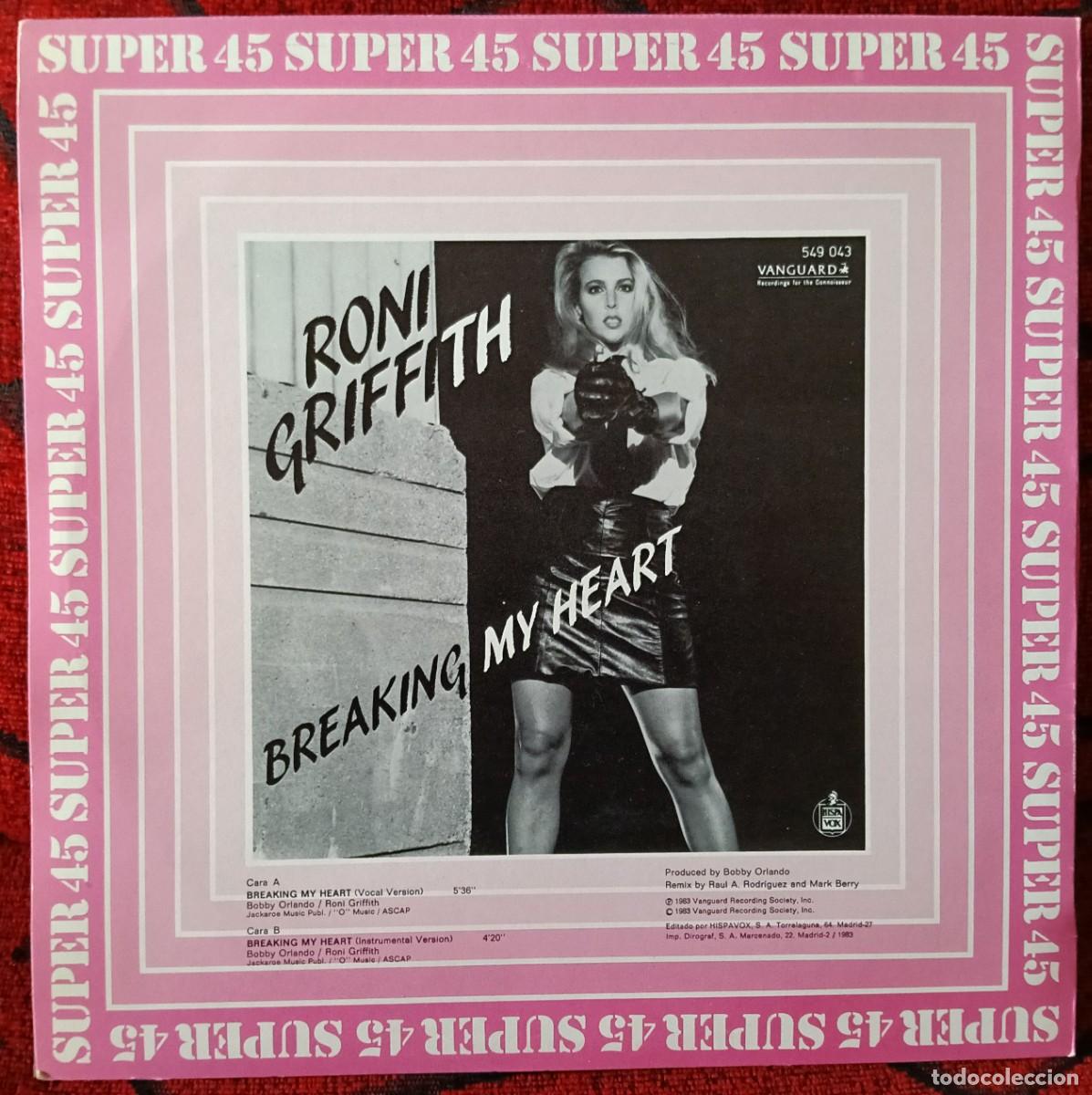 Discos de vinilo: RONI GRIFFITH ** Breaking My Heart ** MAXI SINGLE VINILO 1983 - Foto 2