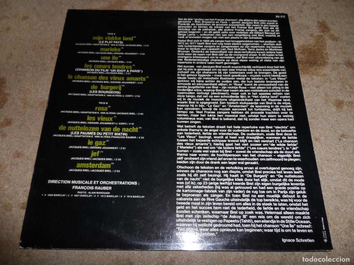Discos de vinilo: JACQUES BREL - Zingt (FRANCE 1976) - Foto 2