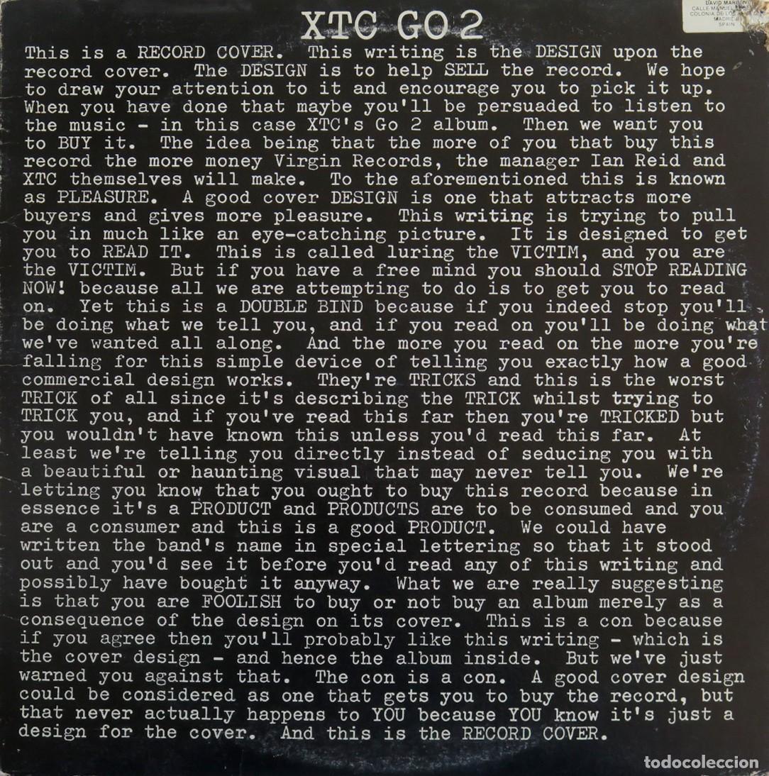 Discos de vinilo: XTC. GO2. LP 1978 VIRGIN RECORDS. CON ENCARTE