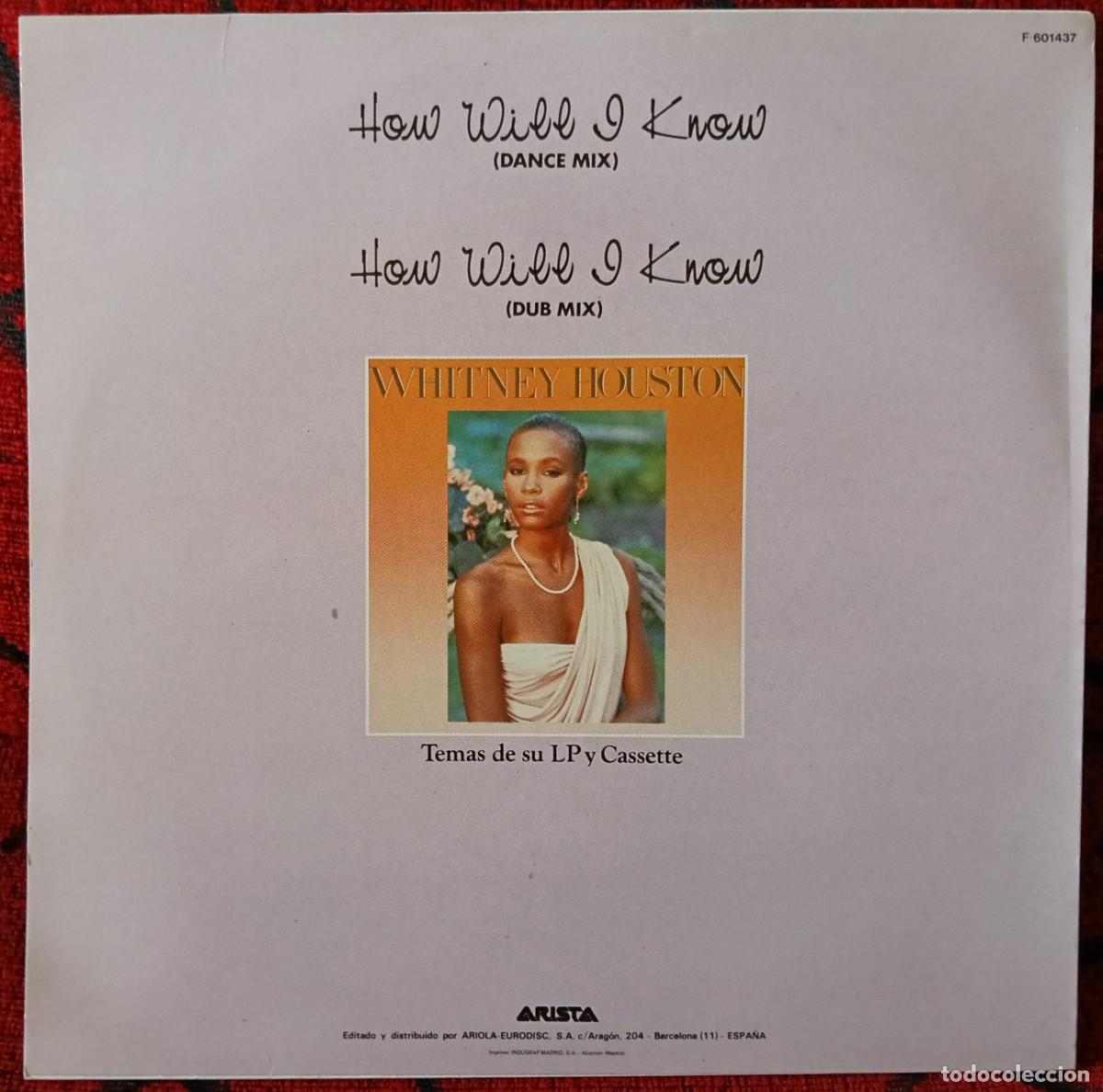 Discos de vinilo: WHITNEY HOUSTON ** How Will I Know ** MAXI SINGLE VINILO 1985 - Foto 2