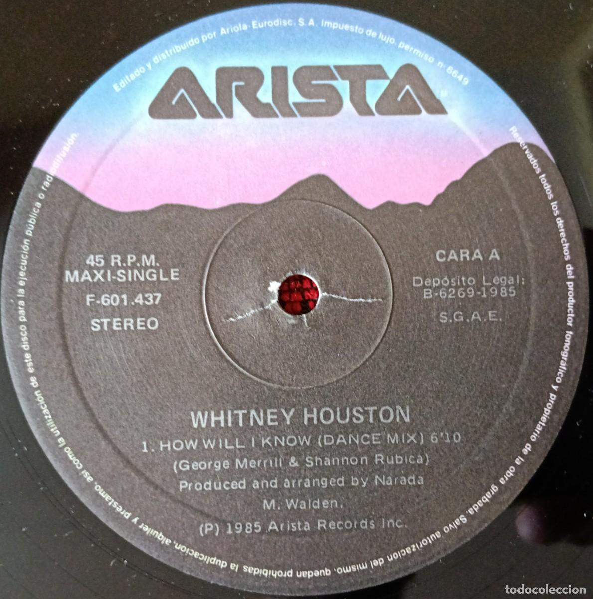 Discos de vinilo: WHITNEY HOUSTON ** How Will I Know ** MAXI SINGLE VINILO 1985 - Foto 3