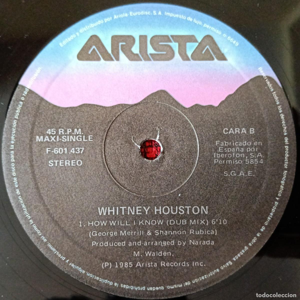 Discos de vinilo: WHITNEY HOUSTON ** How Will I Know ** MAXI SINGLE VINILO 1985 - Foto 4