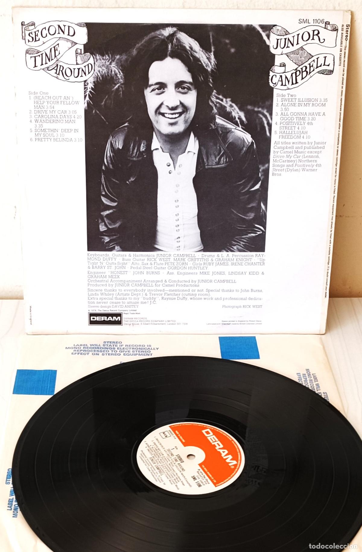 Discos de vinilo: JUNIOR CAMPBELL - SECOND TIME AROUND DERAM EDIC. INGLESA - 1974 - Foto 2