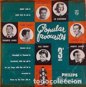 Discos de vinilo: Popular Favourites 3e. serie - Guy Mitchel, Jo Stafford, The Four Lads, Jerry Adams & Percy Faith. F