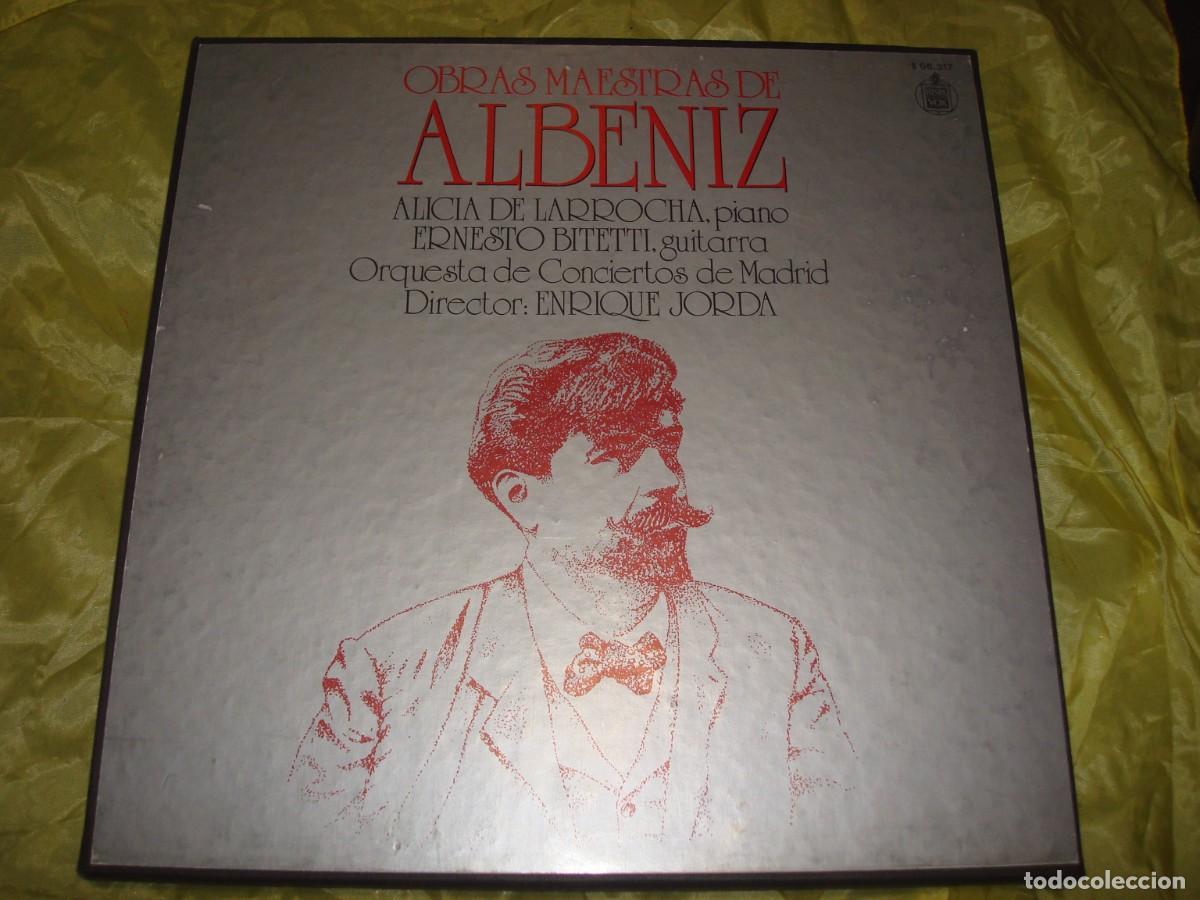 Discos de vinilo: OBRAS MAESTRAS DE ALBENIZ. ALICIA DE LARROCHA, ERNESTO BITETTI. CAJA CON 3 LP&acute;S + LIBRETO. IMPECABLE