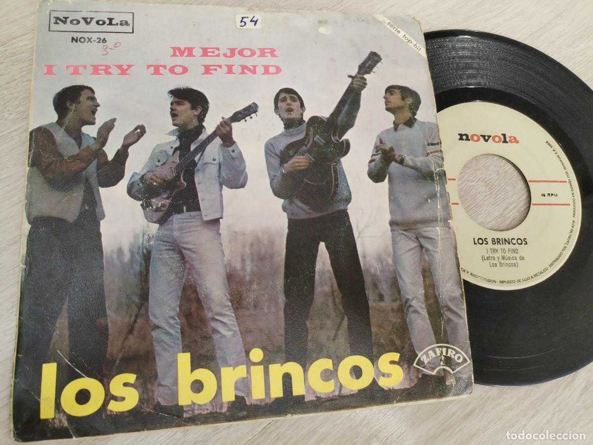 Discos de vinilo: LOS BRINCOS - MEJOR + I TRY TO FIND .. SINGLE DE NOVOLA - 1966 - CON PARDO Y JUNIOR