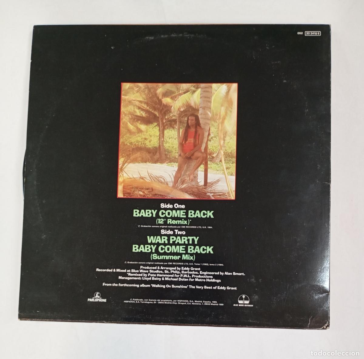 Discos de vinilo: Eddy Grant - Baby Come Back. MAXI-SINGLE. TDKDA48 - Foto 2