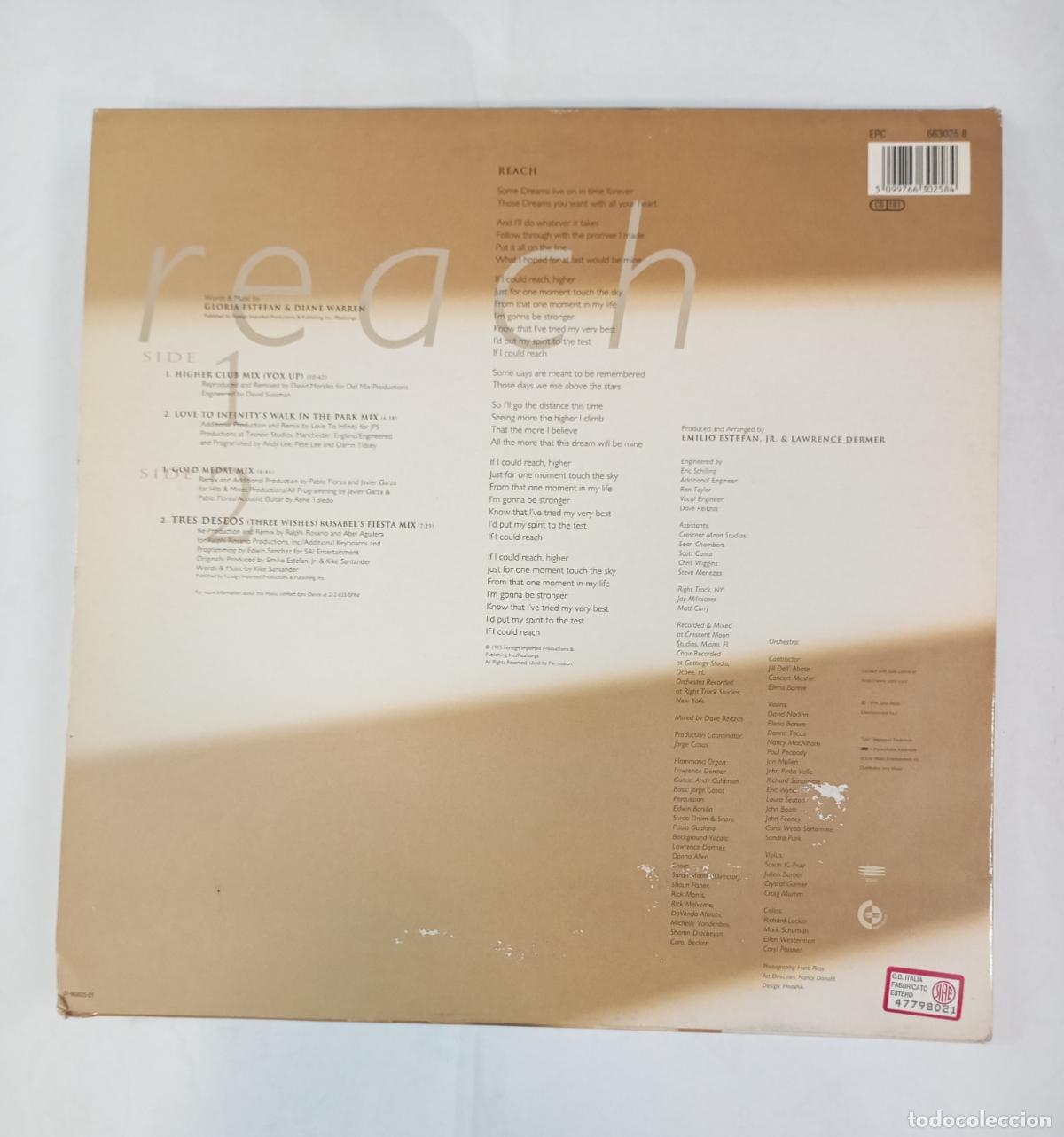 Discos de vinilo: GLORIA ESTEFAN. Reach. MAXI-SINGLE. TDKDA48 - Foto 2