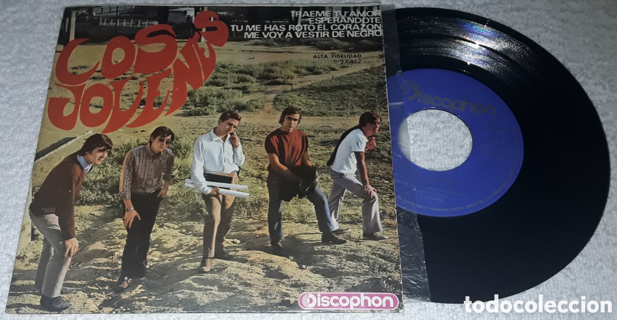 Discos de vinilo: EP- LOS JOVENES - TRAEME TU AMOR, ESPERANDOTE, TU ME HAS ROTO EL CORAZ&Oacute;N, ME VOY A VESTIR DE NEGRO