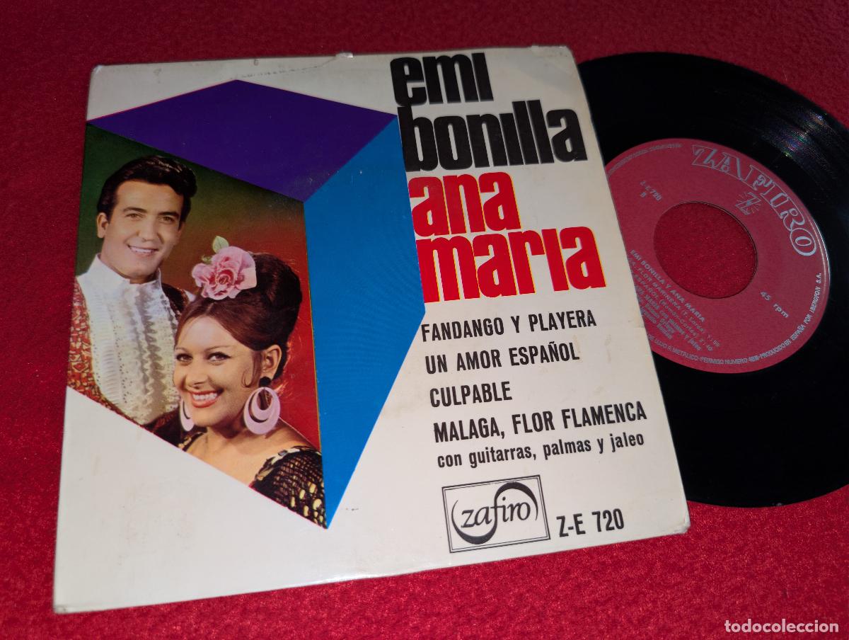 Discos de vinilo: EMI BONILLA & ANA MARIA Fandango y playera/Un amor espa&ntilde;ol +2 EP 7'' 1966 Zafiro