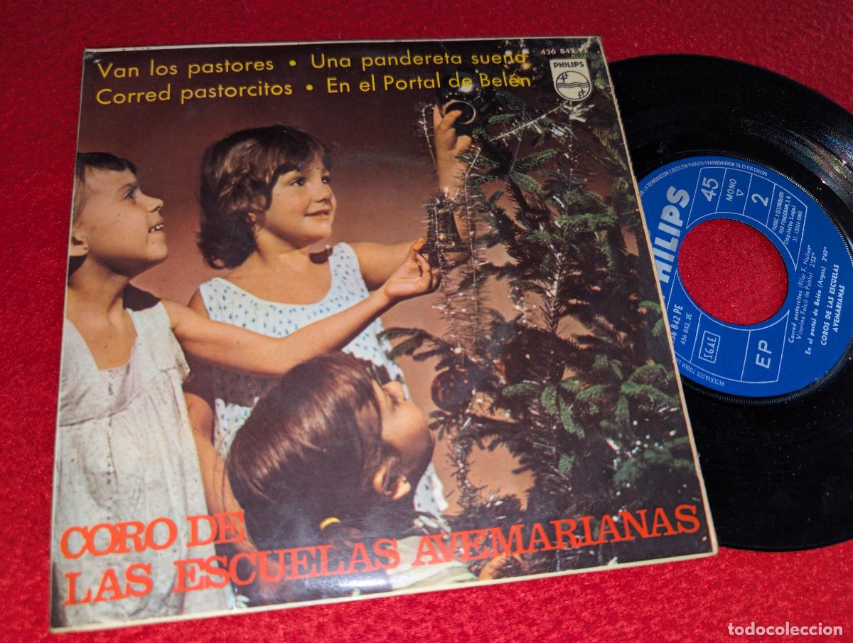 Discos de vinilo: CORO DE LAS ESCUELAS AVEMARIANAS Van los pastores/En el portal de Belen +2 EP 7'' 1966 NAVIDAD