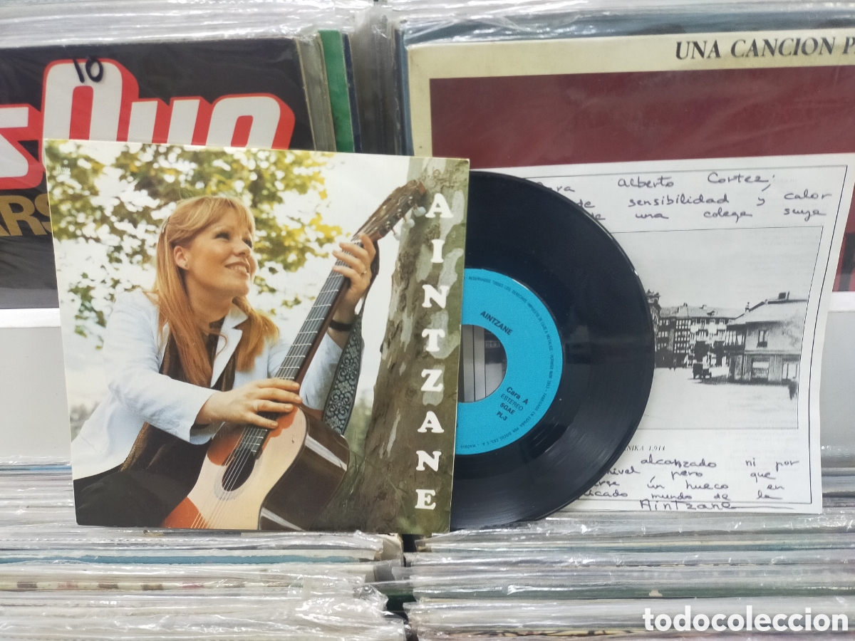 Discos de vinilo: Aintzane single herria pueblo 1982 con insert dedicado a Alberto Cortez