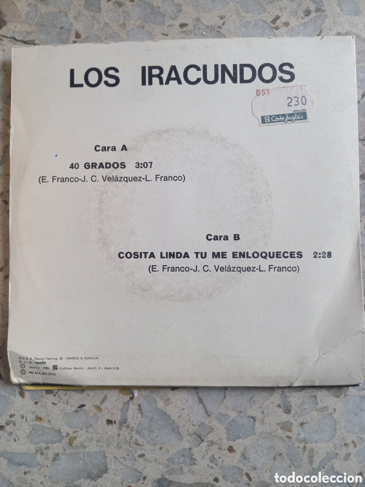 Discos de vinilo: SGL LOS IRACUNDOS 40 GRADOS 1983 - Foto 2