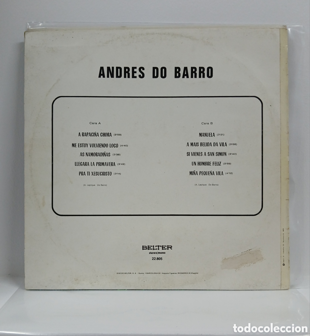 Discos de vinilo: ANDR&Eacute;S DO BARRO LP. ORIG. 1974 - Foto 2