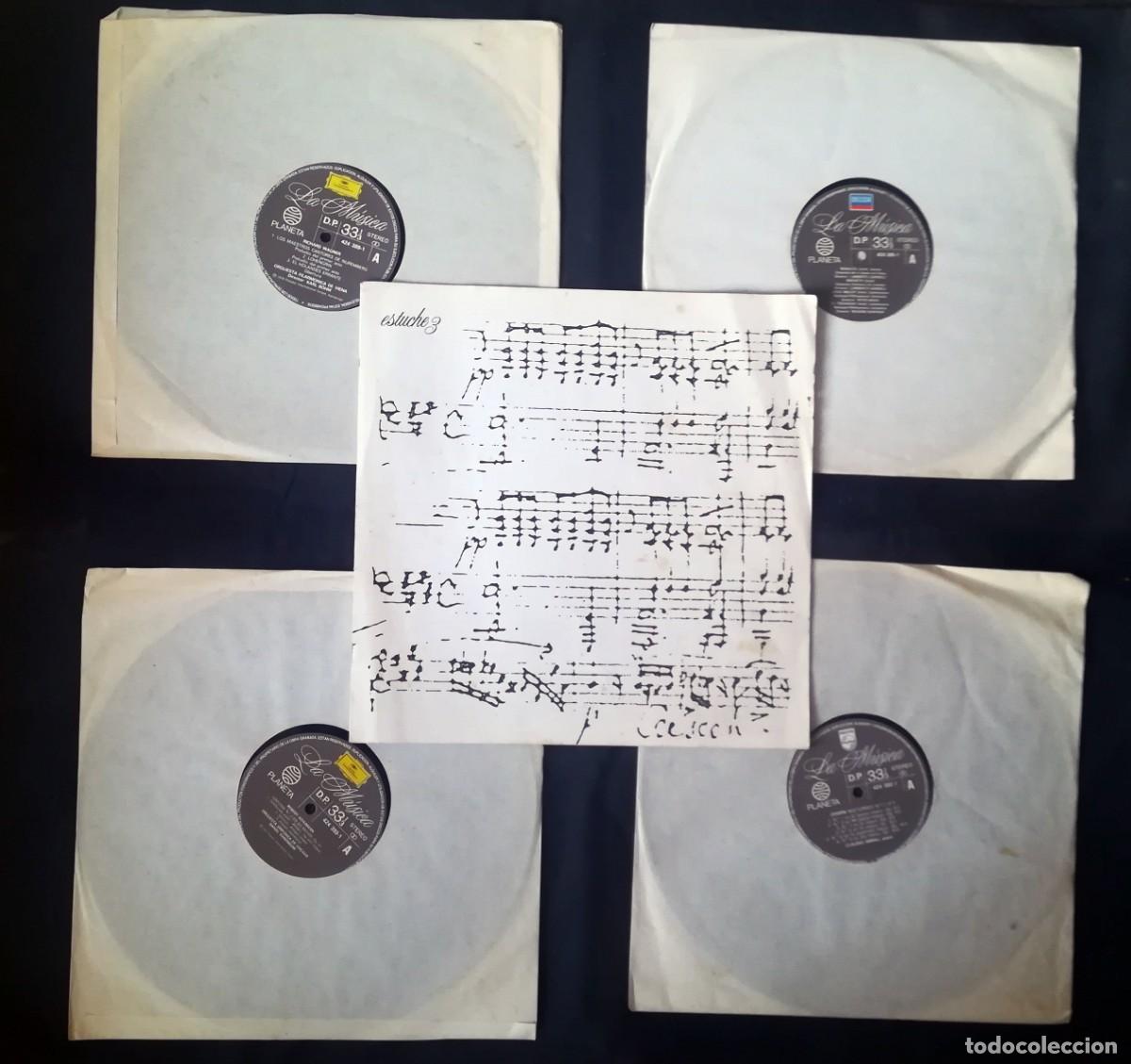 Discos de vinilo: La M&uacute;sica. Selecci&oacute;n 50. Planeta. Estuche N&ordm; 3 (Wagner, Chopin, Schumann, Verdi) Box N&ordm; 3.