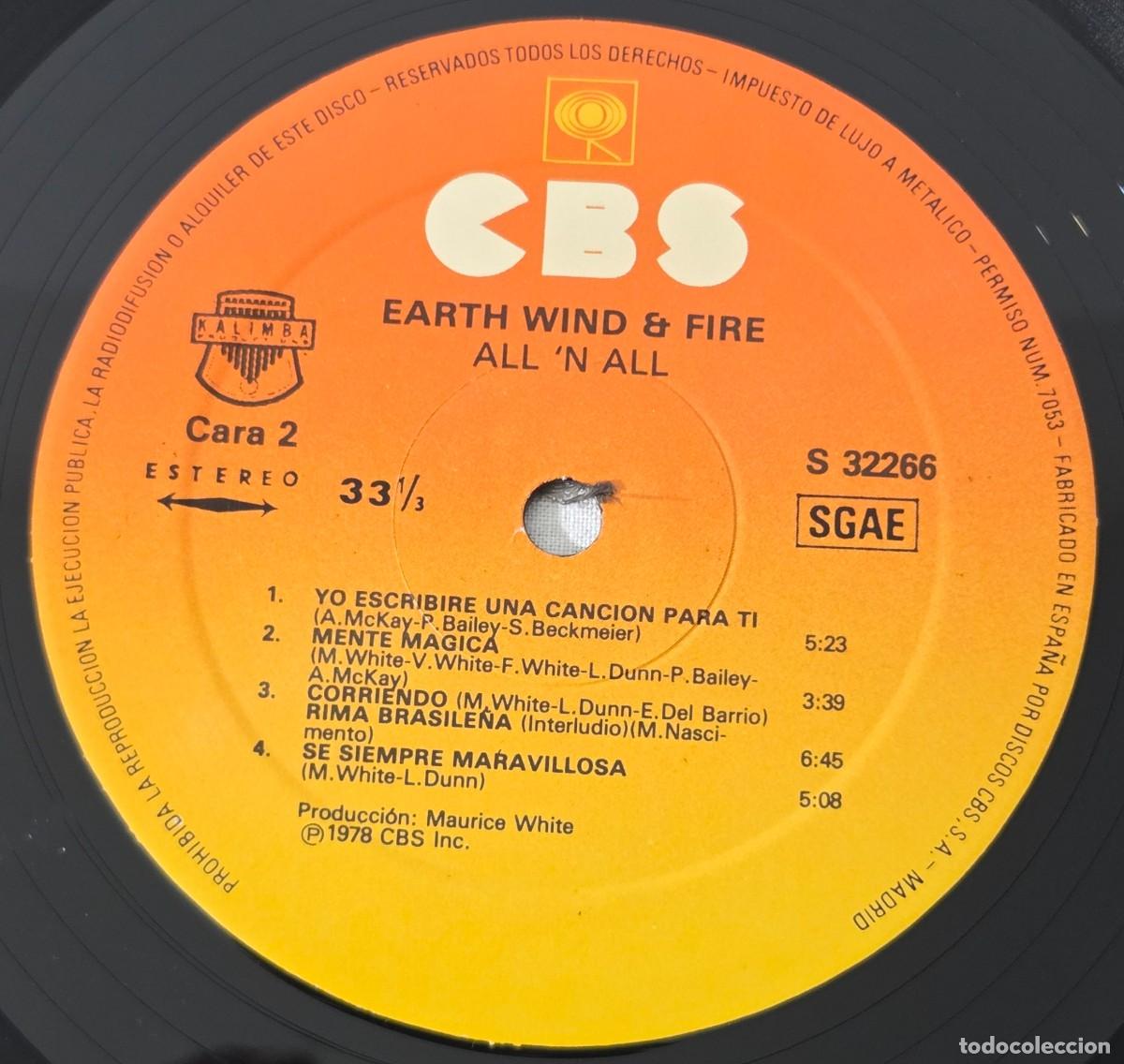 Discos de vinilo: LP Vinilo Earth Wind & Fire, All n All - Foto 8