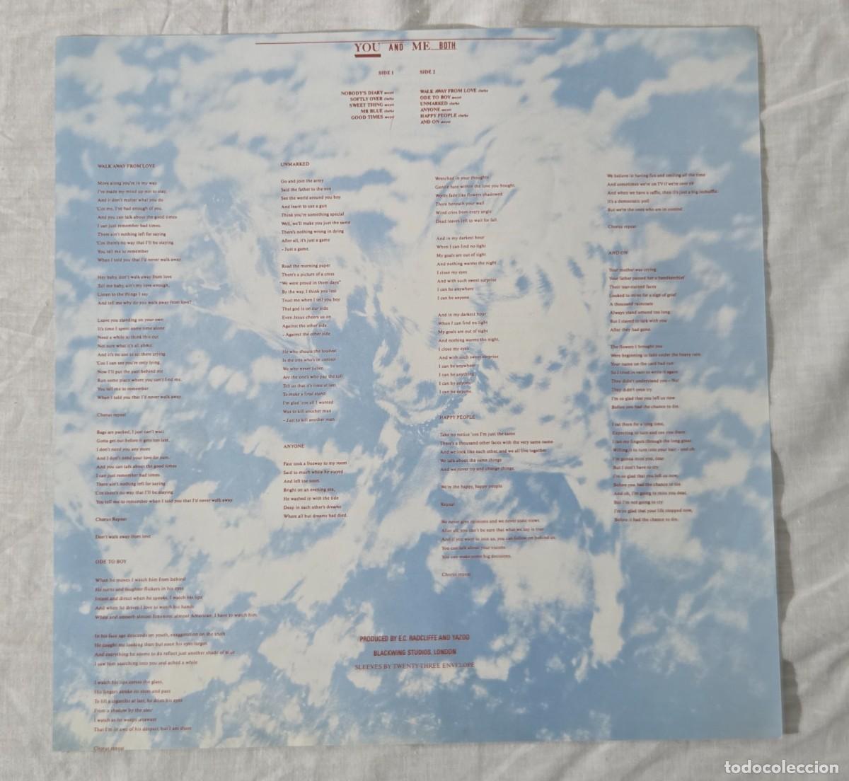 Discos de vinilo: LP Vinilo Yazoo, You And Me Both - Foto 6