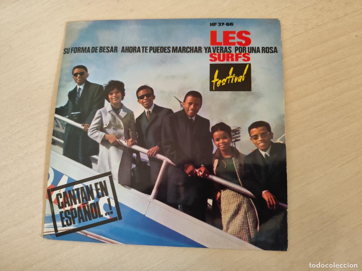 Discos de vinilo: LES SURFS, CANTAN EN ESPA&Ntilde;OL - SU FORMA DE BESAR + 3 - EP SPAIN FESTIVAL 1964 BUEN ESTADO