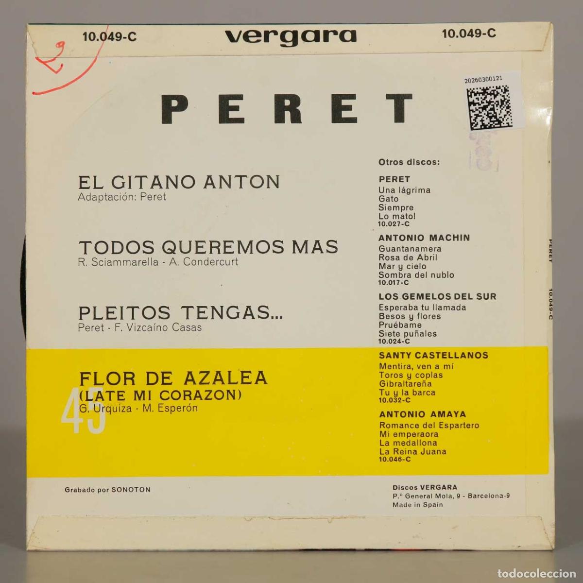 Discos de vinilo: EP. Peret &ndash; El Gitano Ant&oacute;n - Foto 2